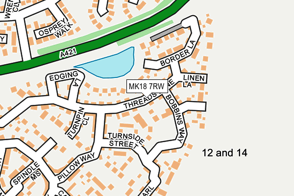 MK18 7RW map - OS OpenMap – Local (Ordnance Survey)