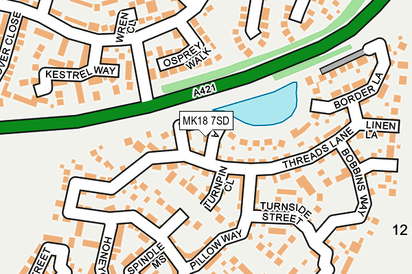 MK18 7SD map - OS OpenMap – Local (Ordnance Survey)