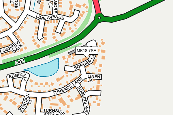 MK18 7SE map - OS OpenMap – Local (Ordnance Survey)