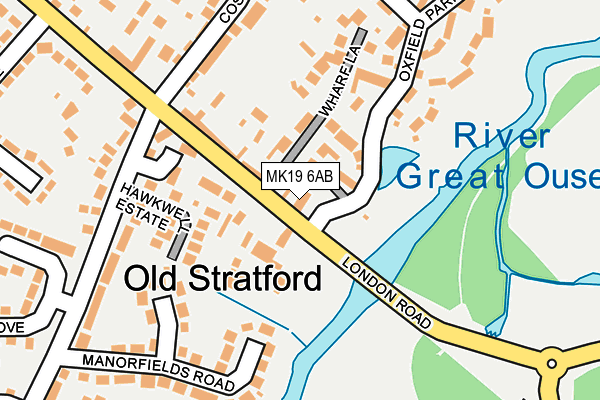 MK19 6AB map - OS OpenMap – Local (Ordnance Survey)