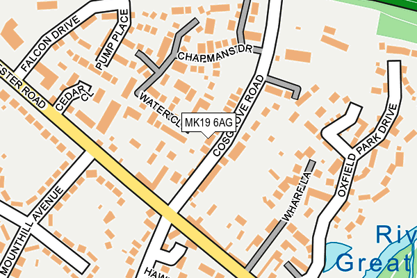MK19 6AG map - OS OpenMap – Local (Ordnance Survey)