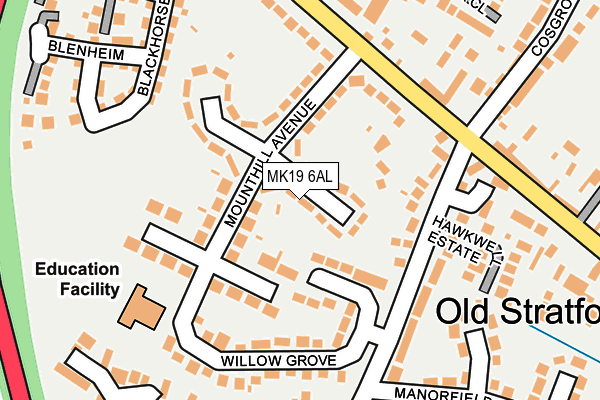 MK19 6AL map - OS OpenMap – Local (Ordnance Survey)