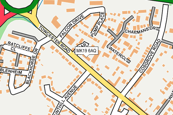 MK19 6AQ map - OS OpenMap – Local (Ordnance Survey)