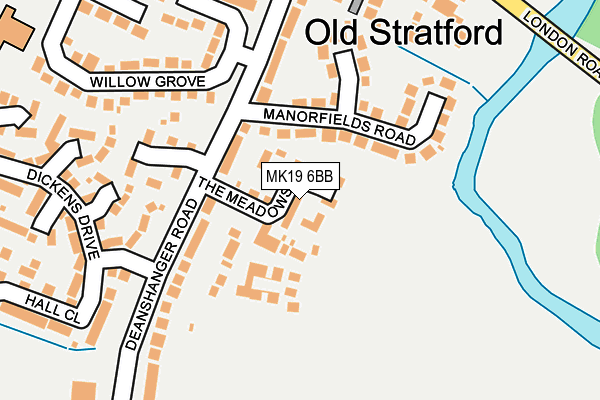 MK19 6BB map - OS OpenMap – Local (Ordnance Survey)