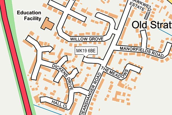 MK19 6BE map - OS OpenMap – Local (Ordnance Survey)