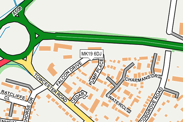 MK19 6DJ map - OS OpenMap – Local (Ordnance Survey)