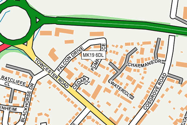 MK19 6DL map - OS OpenMap – Local (Ordnance Survey)