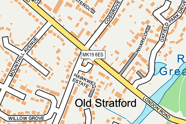 MK19 6ES map - OS OpenMap – Local (Ordnance Survey)