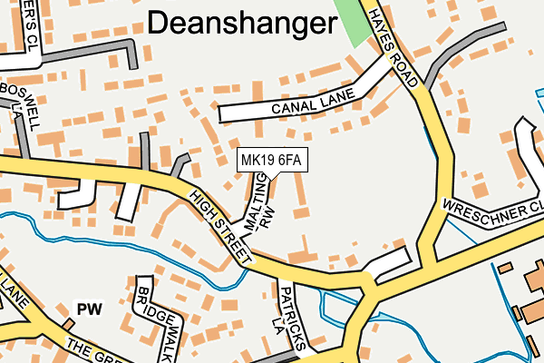 MK19 6FA map - OS OpenMap – Local (Ordnance Survey)