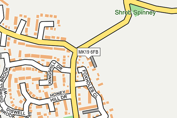 MK19 6FB map - OS OpenMap – Local (Ordnance Survey)