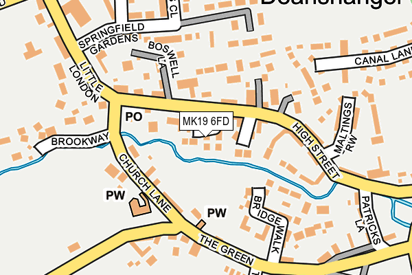 MK19 6FD map - OS OpenMap – Local (Ordnance Survey)