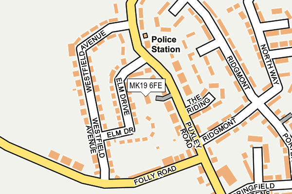 MK19 6FE map - OS OpenMap – Local (Ordnance Survey)