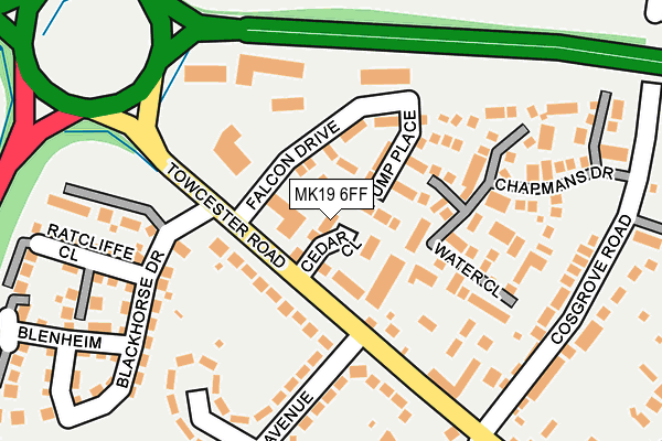MK19 6FF map - OS OpenMap – Local (Ordnance Survey)