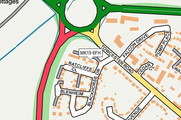 MK19 6FH map - OS OpenMap – Local (Ordnance Survey)