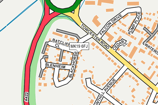 MK19 6FJ map - OS OpenMap – Local (Ordnance Survey)