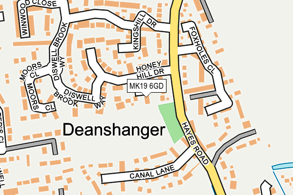 MK19 6GD map - OS OpenMap – Local (Ordnance Survey)