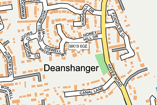 MK19 6GE map - OS OpenMap – Local (Ordnance Survey)