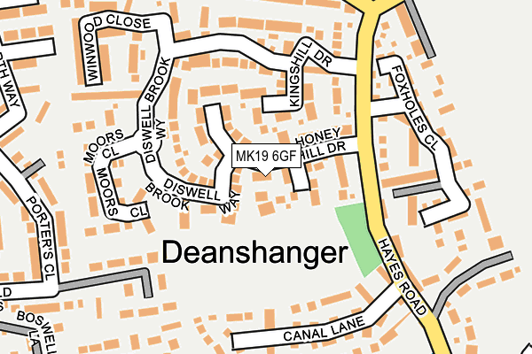 MK19 6GF map - OS OpenMap – Local (Ordnance Survey)