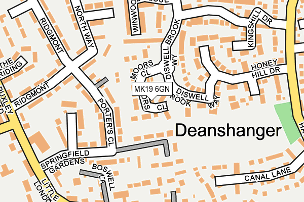 MK19 6GN map - OS OpenMap – Local (Ordnance Survey)