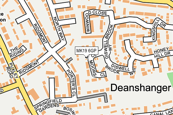 MK19 6GP map - OS OpenMap – Local (Ordnance Survey)