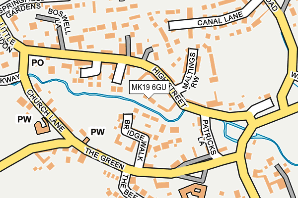 MK19 6GU map - OS OpenMap – Local (Ordnance Survey)