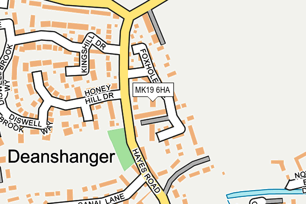 MK19 6HA map - OS OpenMap – Local (Ordnance Survey)