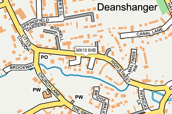 MK19 6HB map - OS OpenMap – Local (Ordnance Survey)