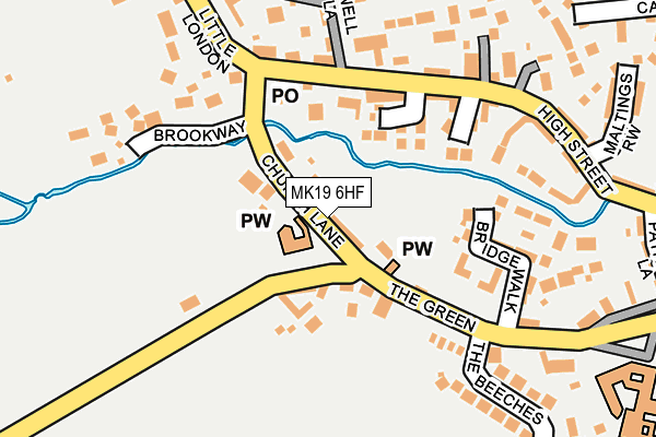 MK19 6HF map - OS OpenMap – Local (Ordnance Survey)