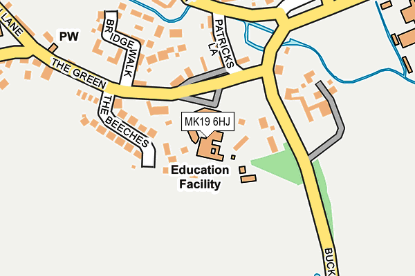 MK19 6HJ map - OS OpenMap – Local (Ordnance Survey)