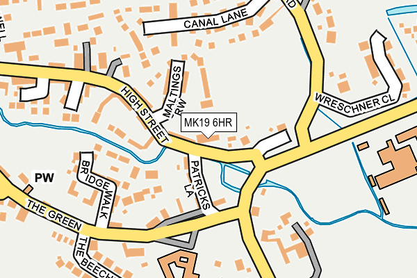 MK19 6HR map - OS OpenMap – Local (Ordnance Survey)