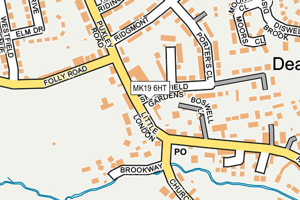 MK19 6HT map - OS OpenMap – Local (Ordnance Survey)