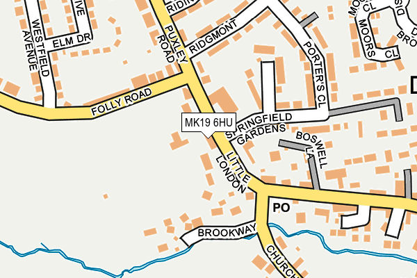 MK19 6HU map - OS OpenMap – Local (Ordnance Survey)