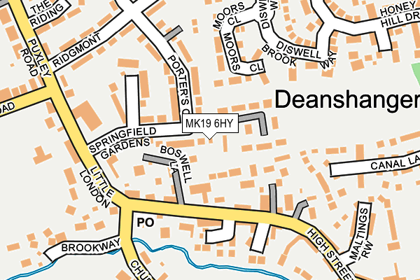 MK19 6HY map - OS OpenMap – Local (Ordnance Survey)