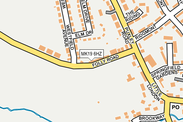 MK19 6HZ map - OS OpenMap – Local (Ordnance Survey)