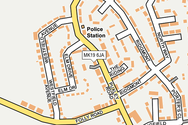 MK19 6JA map - OS OpenMap – Local (Ordnance Survey)