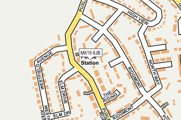 MK19 6JB map - OS OpenMap – Local (Ordnance Survey)