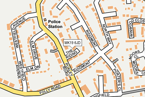 MK19 6JD map - OS OpenMap – Local (Ordnance Survey)