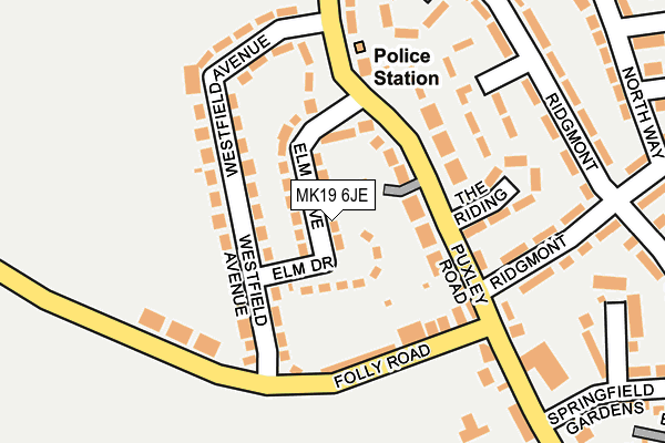 MK19 6JE map - OS OpenMap – Local (Ordnance Survey)