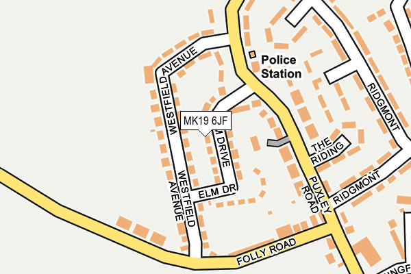 MK19 6JF map - OS OpenMap – Local (Ordnance Survey)