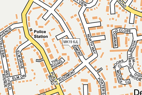 MK19 6JL map - OS OpenMap – Local (Ordnance Survey)