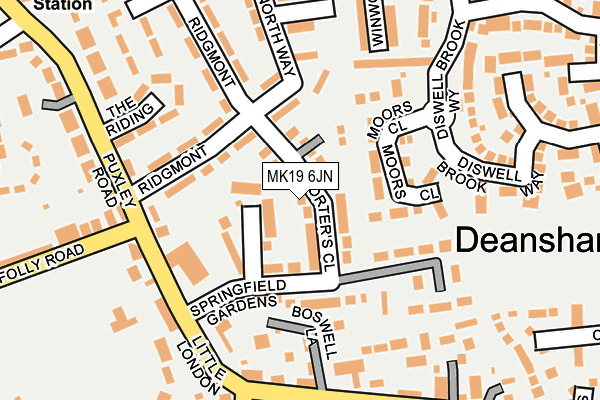 MK19 6JN map - OS OpenMap – Local (Ordnance Survey)