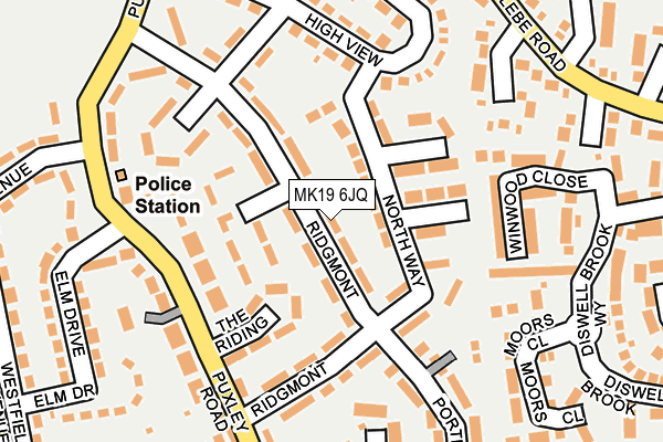 MK19 6JQ map - OS OpenMap – Local (Ordnance Survey)