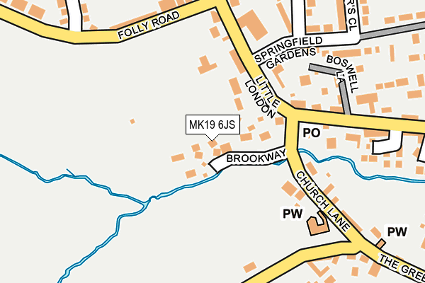 MK19 6JS map - OS OpenMap – Local (Ordnance Survey)