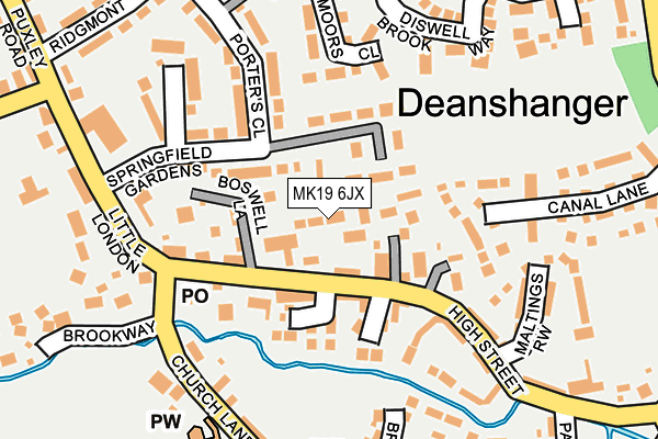 MK19 6JX map - OS OpenMap – Local (Ordnance Survey)