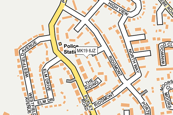 MK19 6JZ map - OS OpenMap – Local (Ordnance Survey)