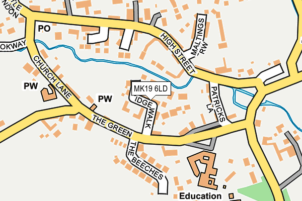 MK19 6LD map - OS OpenMap – Local (Ordnance Survey)