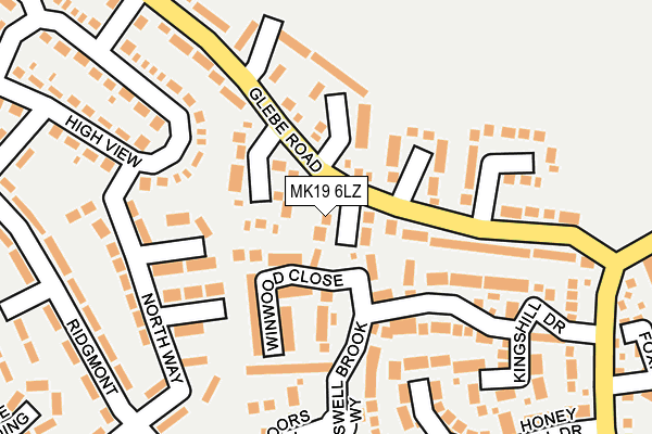 MK19 6LZ map - OS OpenMap – Local (Ordnance Survey)