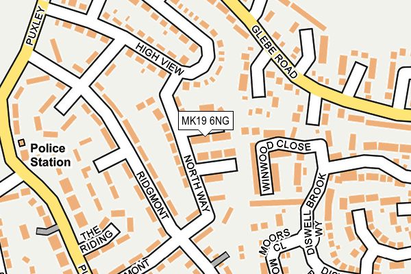 MK19 6NG map - OS OpenMap – Local (Ordnance Survey)