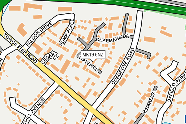 MK19 6NZ map - OS OpenMap – Local (Ordnance Survey)