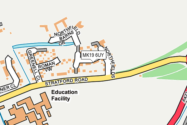 MK19 6UY map - OS OpenMap – Local (Ordnance Survey)